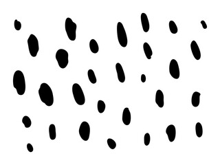 Hand drawn black brush dots strokes.