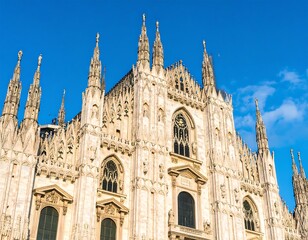 Fototapeta premium Cathedral facade, sunlight on stone