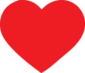 A vibrant red heart symbolizing love romance and affection on a clean white background