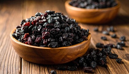 Prunes – Dark dried prunes with wrinkled skin, macro shot