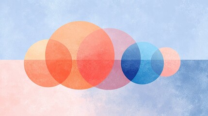 Abstract circles in pastel colors