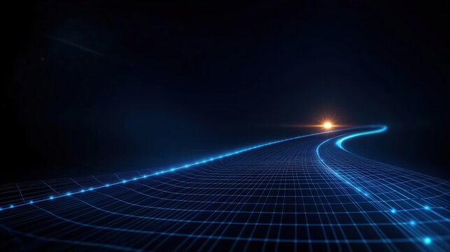 Digital Highway Leading to Light