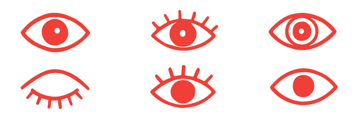 Eye icon set. See and unsee symbol. Show password, Eyesight symbol. Simple eyes collection. Eye silhouette vector illustration eps 10..
