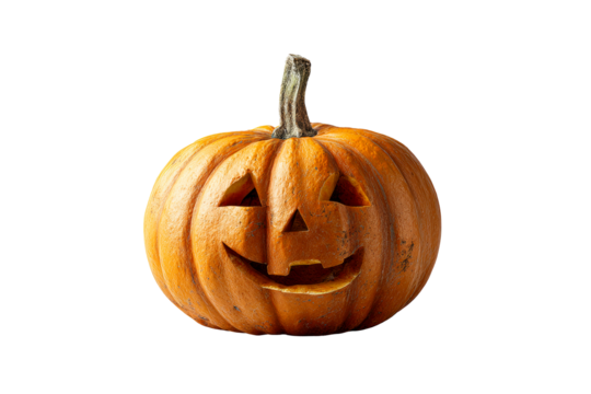 Smiling carved pumpkin for Halloween decor