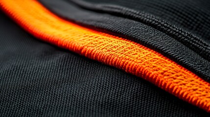 Close-up: Contrast piping on a sports jersey, dynamic, athletic