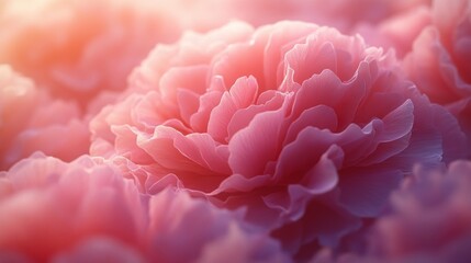 Fototapeta premium Ethereal Pink Peony Bloom with Luminous, Translucent Petals and Soft, Dreamy Light.
