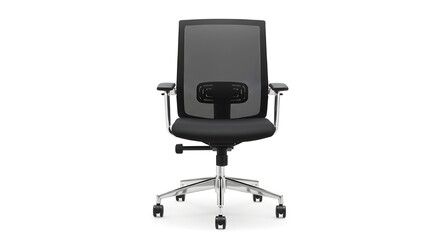 Black office chair on white  back ground.