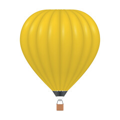 Fototapeta premium The bright yellow balloon floats against a crisp white background, showcasing its distinctive shape and embodying a sense of adventure.