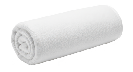 Soft White Rolled Towel, Fluffy Texture, Luxurious Bath Towel