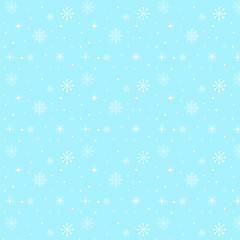 Christmas seamless pattern with snowflakes.Winter snowflake on light blue background.Snow repeat pattern.Vector graphic illustration new year background.