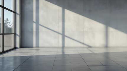 Modern concrete interior with blank wall