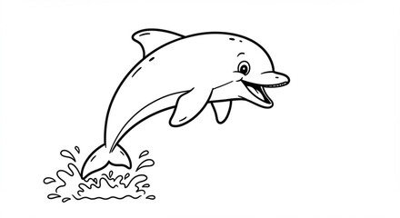 Obraz premium Cute dolphin jumping out of water isolated on white background