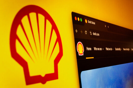 Close-Up of Shell Logo on Computer Screen - Energy and Petrochemical Company