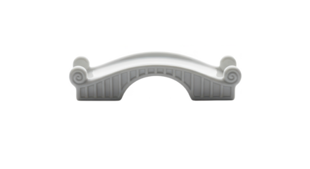 An elegant white porcelain decorative bridge designed as a miniature stand or a classic cake separator
