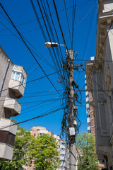 tangled fiber optic cables