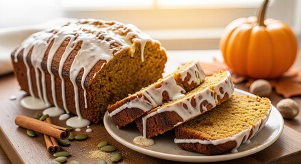 Deliciously moist pumpkin bread with sweet icing, perfect for cozy autumn gatherings and seasonal baking.