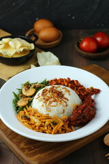 Nasi gurih khas medan. savory rice originated from North Sumatera, Indonesia. 