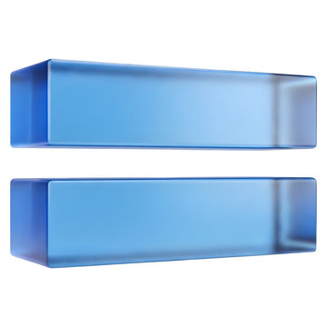 3D Render of Blue Glass Equals Sign, Math Icon, Calculation Illustration, Math Symbol, Equation