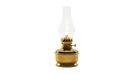 Elegant Antique Oil Lamp A Classic and Timeless Lighting Fixture, Isolated on White, Perfect for Vintage D&eacute;cor and Interior Design