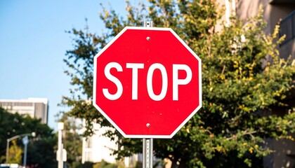 Red stop sign board