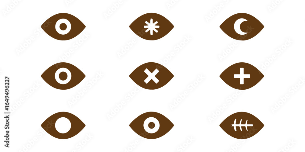 Aufkleber eye icon set. see and unsee eye icon. eye icon for visible and invisible passwords. hide and show pa