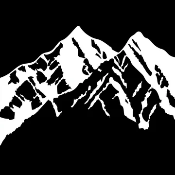 gobo texture shadows seamless mountain peaks silhouette in high contrast black and white