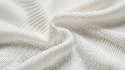 Obraz premium Close-up: Ribbed texture of a cotton t-shirt, isolated on a pure white background, comfortable, casual