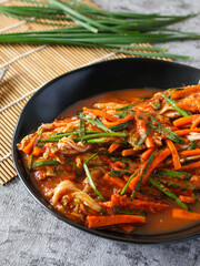 Kimchi. Korean spicy fermented vegetables.