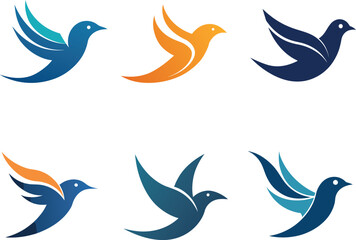 Obraz premium Modern Blue Bird Logo Collection