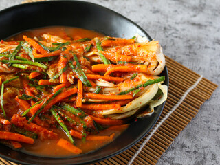 Kimchi. Korean spicy fermented vegetables.