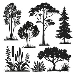 Obraz premium Collection Of Black Stylized Shape Vector Designs
