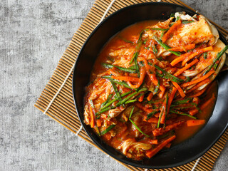 Kimchi. Korean spicy fermented vegetables.