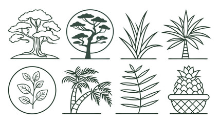 Obraz premium Collection Of Minimalist Line Vector Illustrations