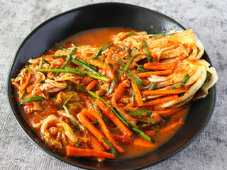 Kimchi. Korean spicy fermented vegetables.