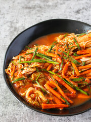 Kimchi. Korean spicy fermented vegetables.