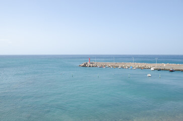 a jetty leading into the North Atlantic on Gran Canaria