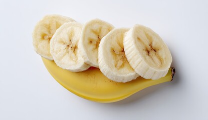 Sliced banana on a banana