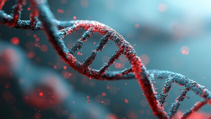 DNA helix, detailed 3D rendering, vibrant colors