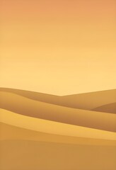 Golden Desert Landscape – Minimalist Sand Dunes at Sunset Vector Illustration
