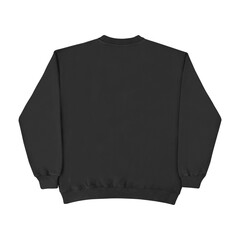 Blank sweatshirt color black template front and back view on white background. crew neck mock up