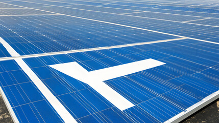 Innovative solar panel featuring an airplane symbol representing renewable energy and aviation synergy