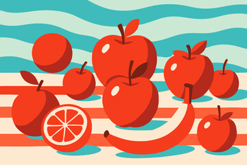 Illustration of rambutan fruits featuring spiky red skin and white interior, suitable for guides on exotic fruits, marketing of tropical food, and depictions of Asian cuisine