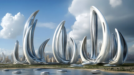 Bustling city harbor filled with various boats and yachts against a backdrop of urban life