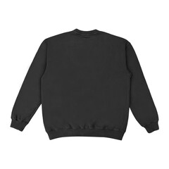 Blank sweatshirt color black template front and back view on white background. crew neck mock up