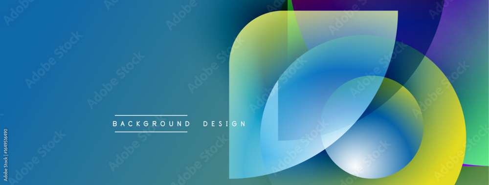 Aufkleber abstract colorful design. overlapping shapes create dynamic visual effect. blue gradient background 