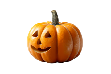 Cheerful carved pumpkin for Halloween