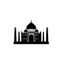 Silhouette of the Taj Mahal on a plain background, representing Indian culture and architecture, perfect for travel blogs and historical documentaries