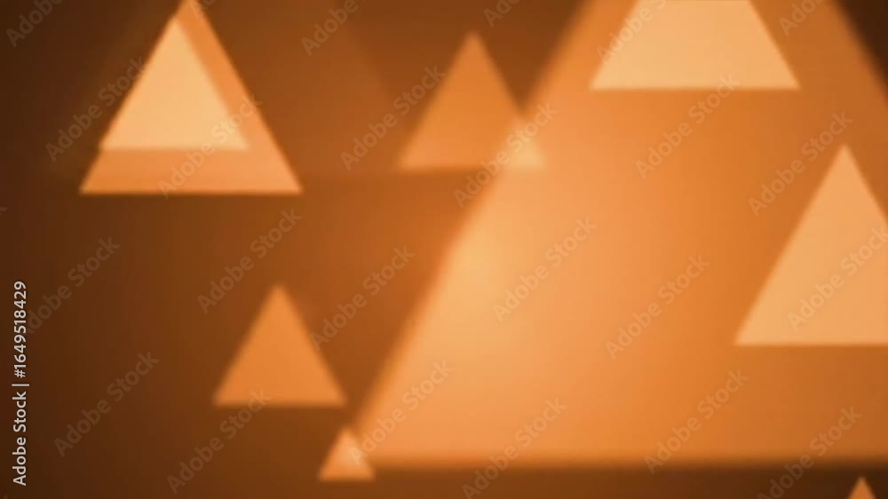 Poster abstract composition featuring overlapping geometric shapes with a warm color palette, creating a vi