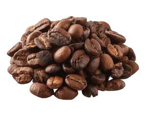 Naklejka premium Roasted coffee beans, a pile of rich brown beans