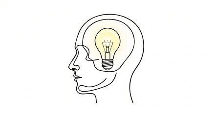 A lightbulb illuminates a person's mind, symbolizing inspiration and a brilliant idea.